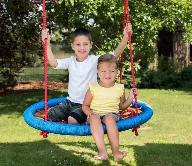 Woody Houpací kruh 100 cm červeno-modrý