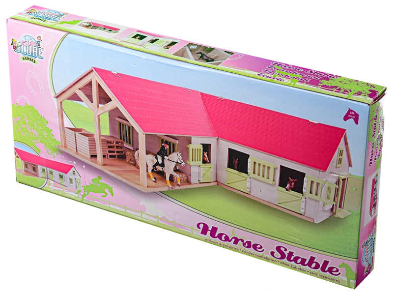 Kids Globe 610210 Stáj pro koně dřevěná 68 x 77 x 27 cm