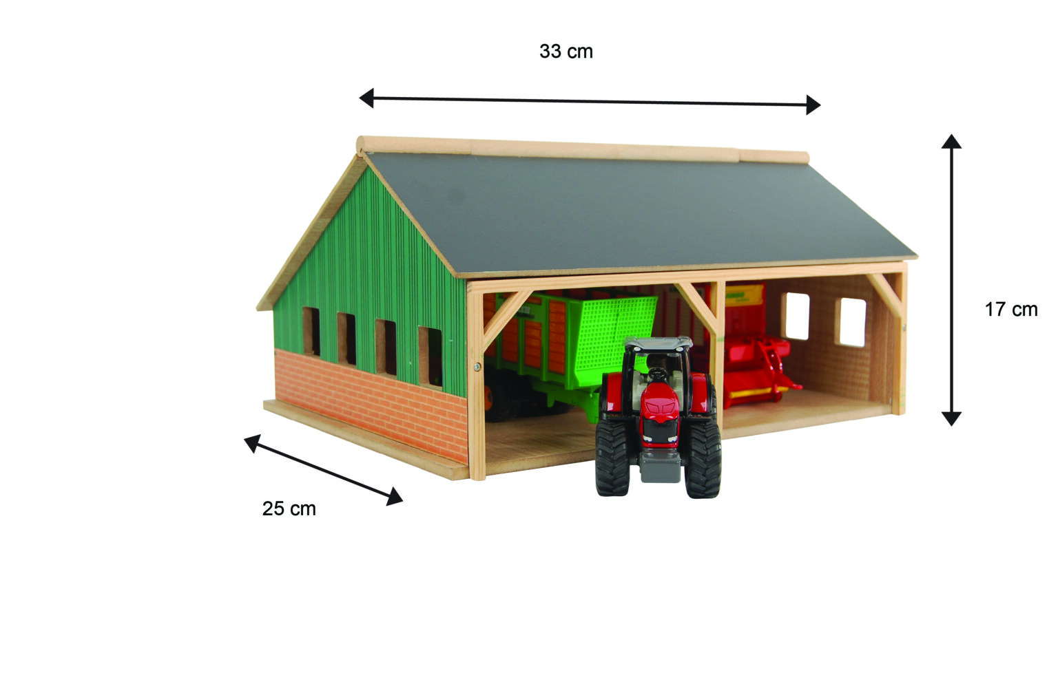 Kids Globe Garáž dřevěná pro traktory 1:50