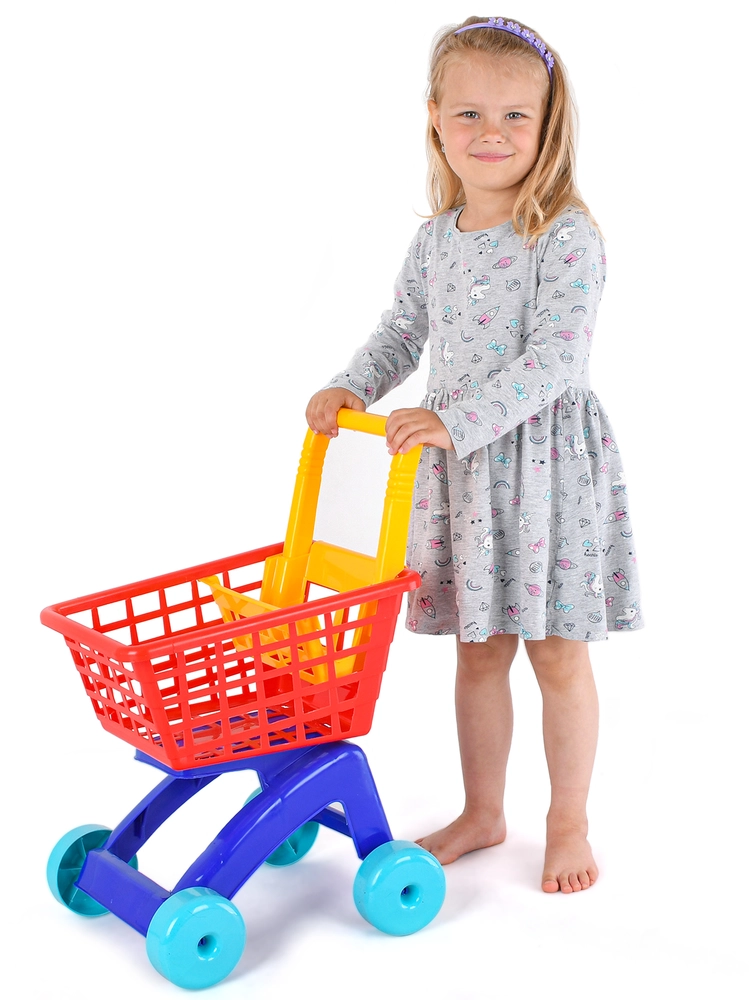 Mikro Trading Nákupní vozík 40 x 33 x 58 cm červený v síťce