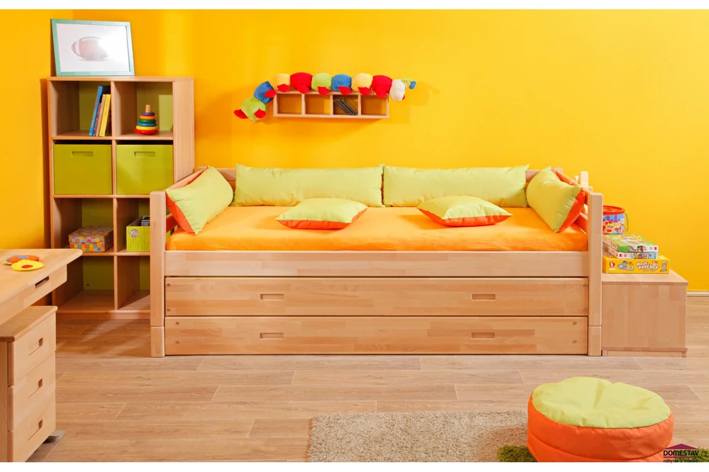 Domestav Polštář čtverec zeleno/oranžový