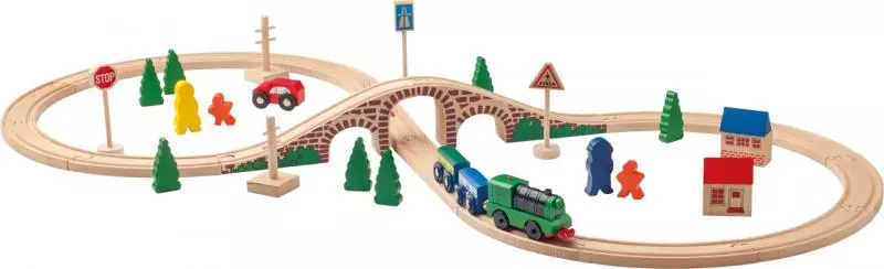 Woody vláčkodráha Osmička s elektrickou mašinkou 40 dílů