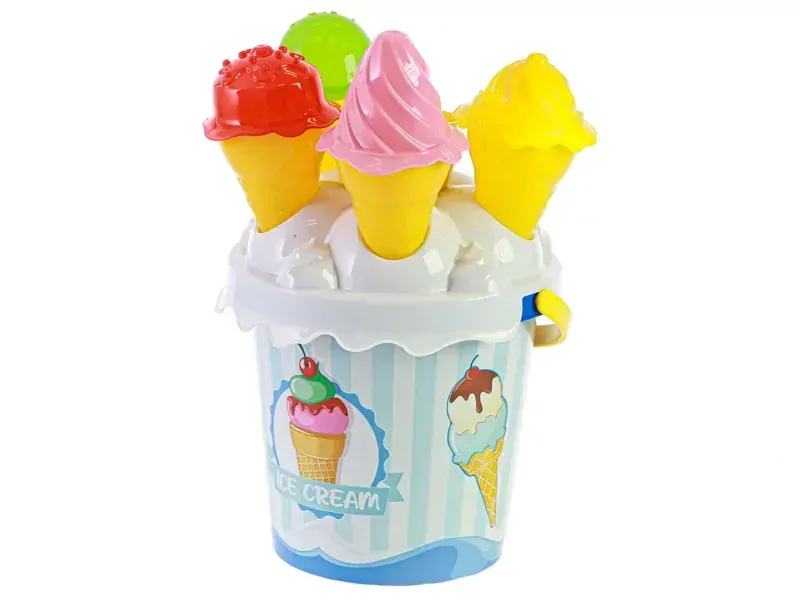 Sada na písek 27cm zmrzlina modrá 15 ks 10m+ v síťce