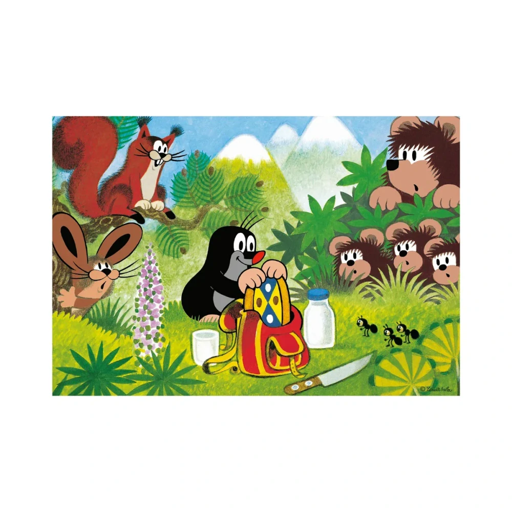 Dino Puzzle Krtek a svačina 48 dílků 26x18cm v krabici 27x19x4cm