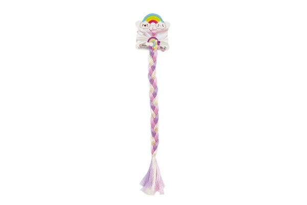 Teddies Gumička do vlasů s mašlí s dlouhým barevným copem s flitry 8x40cm v sáčku - 1 KS