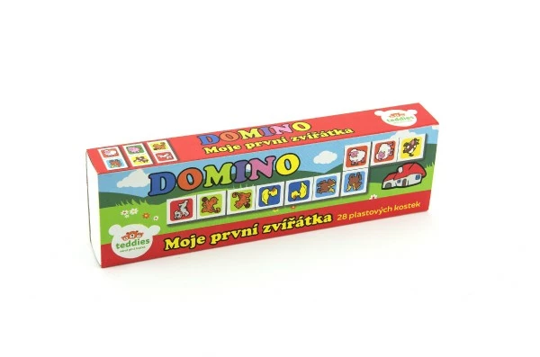 Teddies Domino Moje první zvířátka 28ks společenská hra v krabičce 21x6x3cm