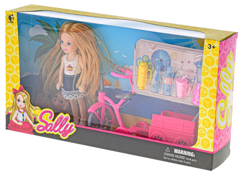 Mikro Trading Panenka 14cm s vozíčkem na občerstvení + doplňky v krabičce