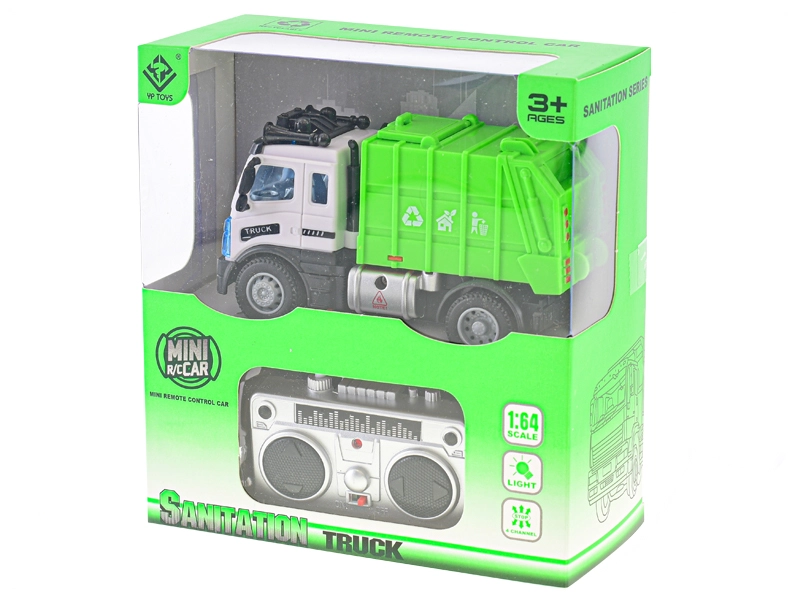 R/C auto popelářské 13cm 1:64 plná funkce na baterie se světlem 27MHz v krabičce