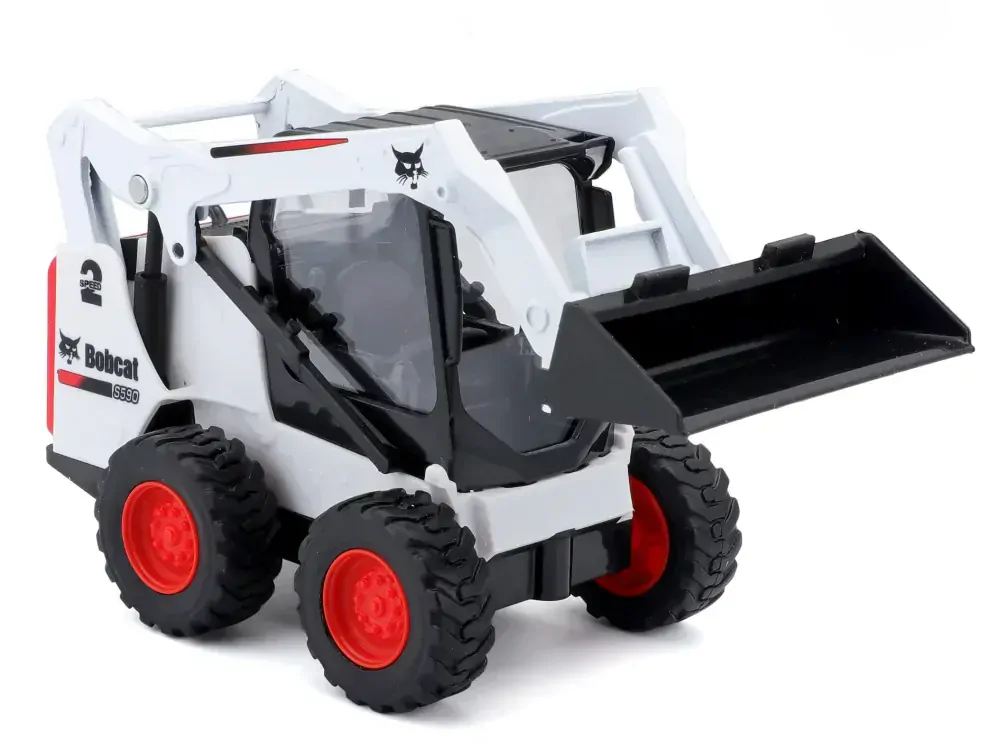 BBurago minibagr Bobcat S590 10cm kov se lžicí na setrvačník v krabičce