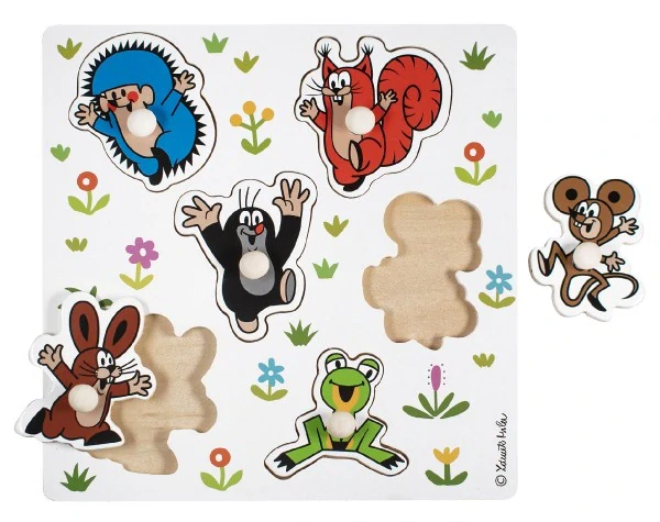 Detoa Puzzle/Vkládačka deskové Krtek dřevo 22,5x22,5cm ve fólii 18m+