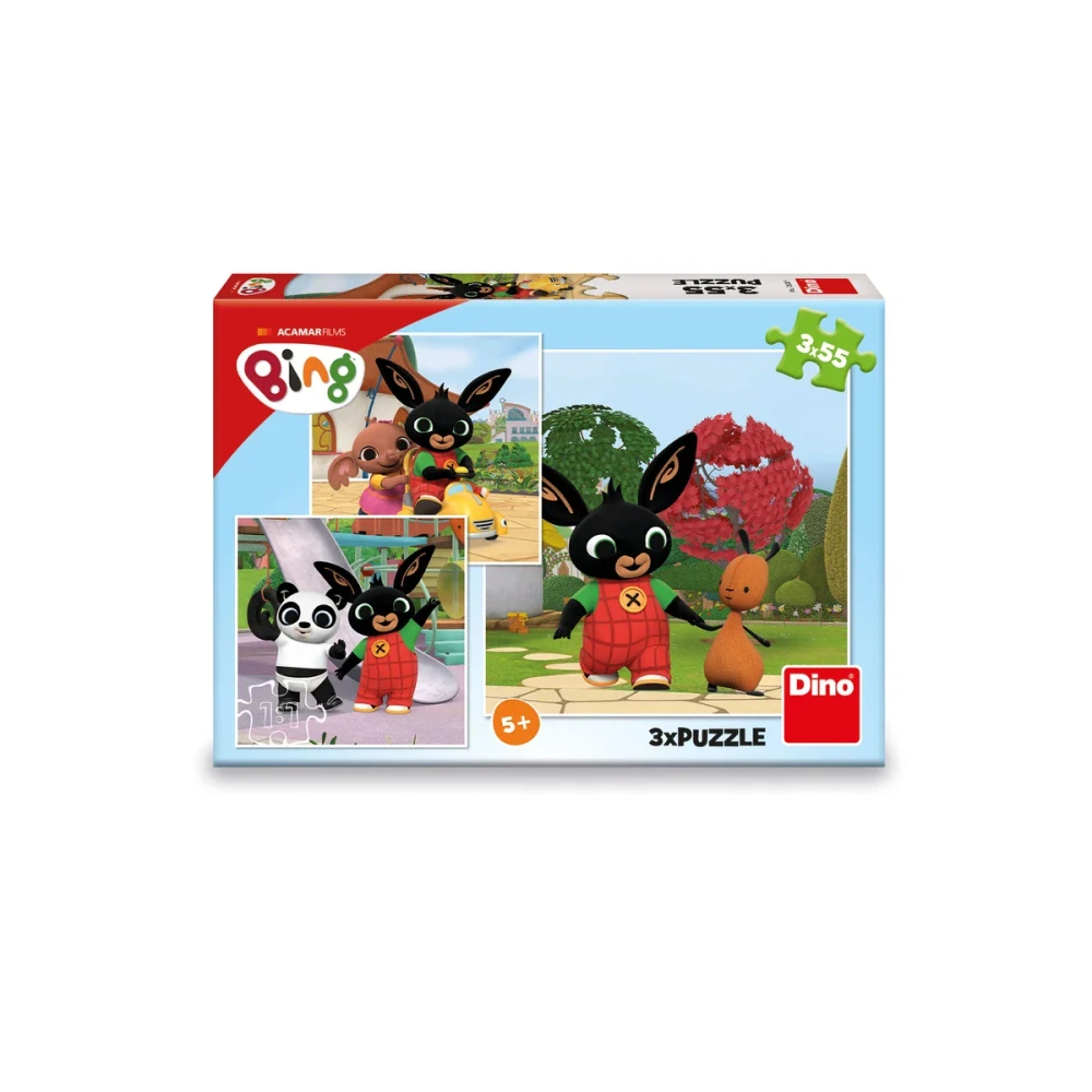 Dino Puzzle Bing si hraje 3x55 dílků