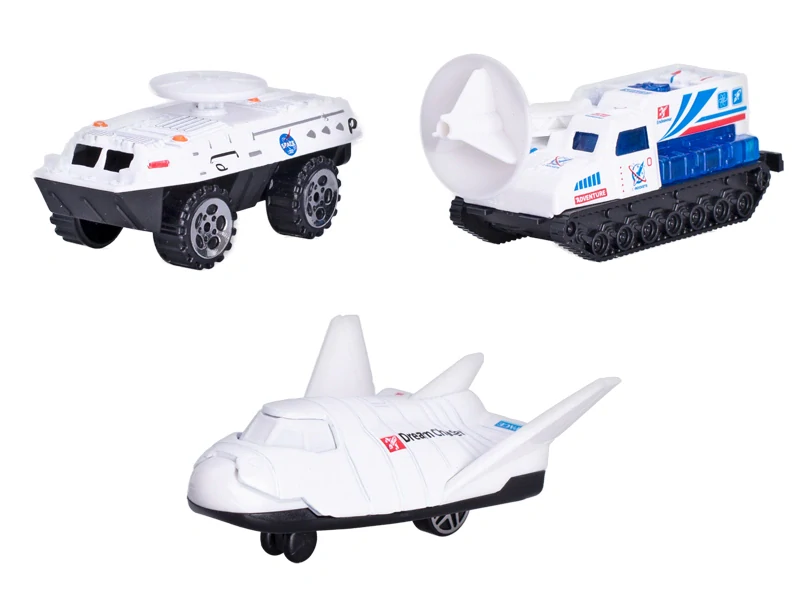 Mikro Trading Vesmírná vozidla 5,5-8cm kov volný chod 5ks 2druhy v krabičce