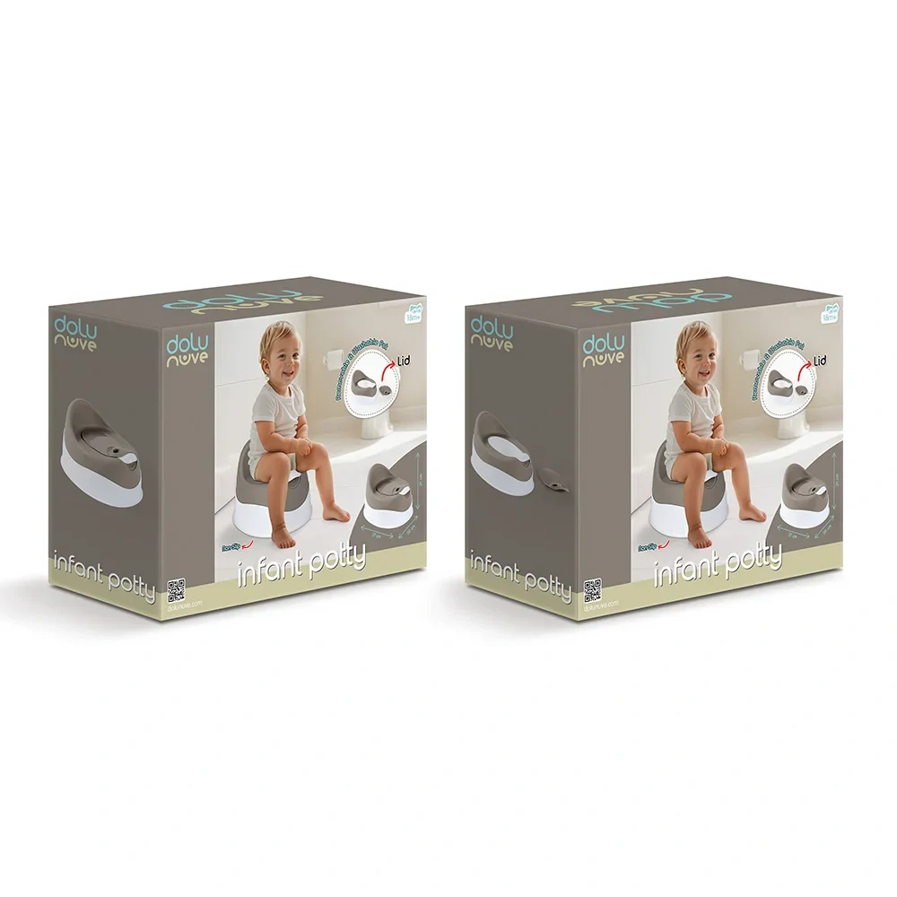 Dolu Dětský nočník s odnímatelným víčkem, šedá, 23x38x29 cm