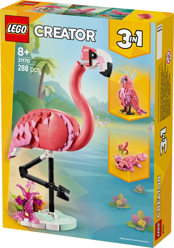 LEGO® Creator 3 v 1 31170 Divoká zvířata: Růžový plameňák