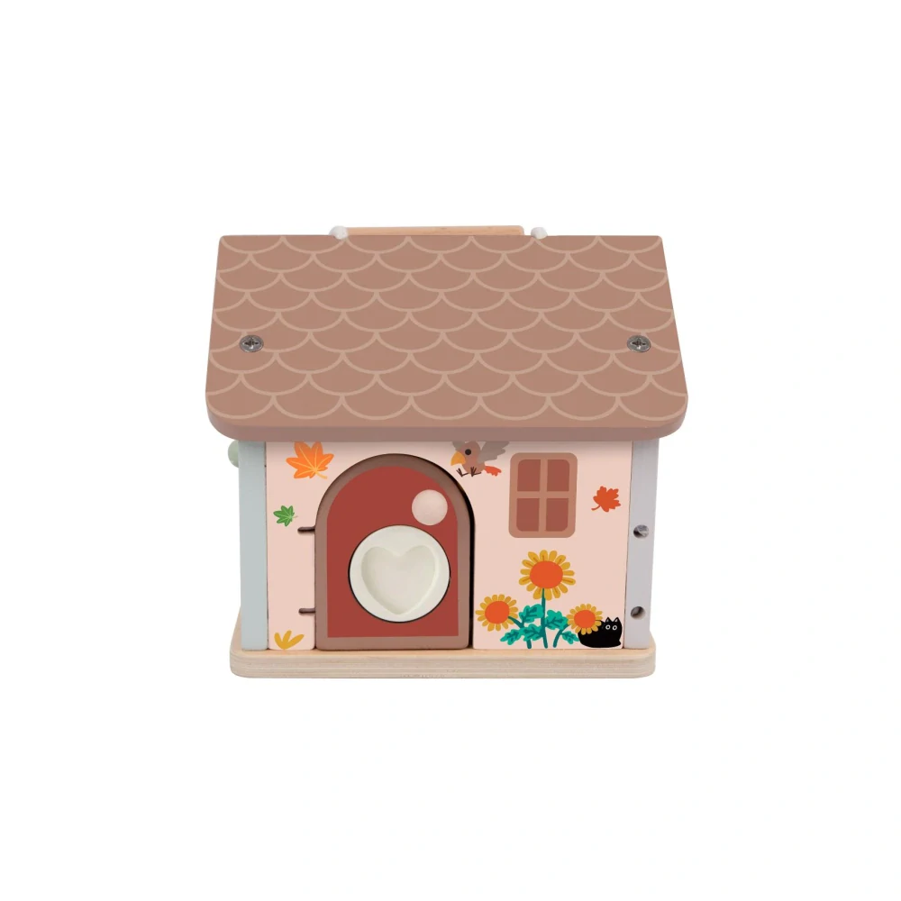 Teddies Skládanka/vkládačka dům dřevo 11ks 16x15x14cm 18m+