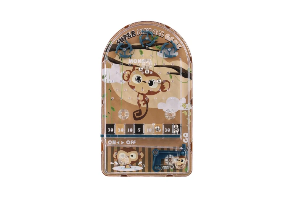 Teddies   Pinball hra kuličková cvrnkací hlavolam plast 4 barvy v krabičce 14x25cm