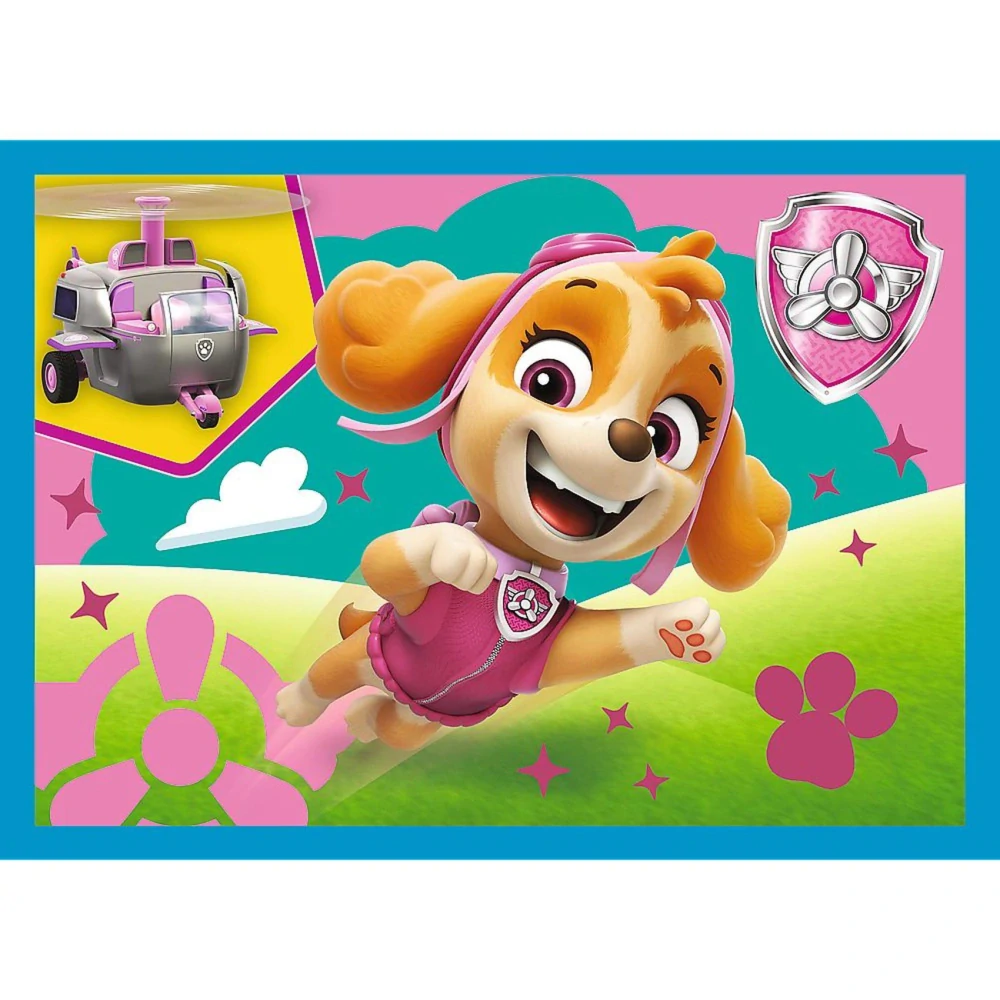 Trefl Puzzle 4v1 Štěňata v běhu Tlapková patrola/Paw Patrol 28,5x20,5cm v krabici 28x28x6cm