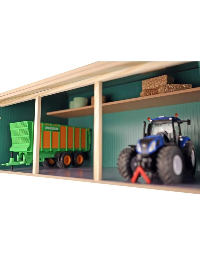 Kids Globe 610310 Farming kravín se skladem a pastvinou dřevěný 1:32