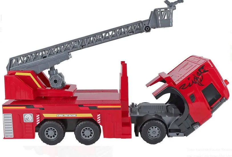 Mikro Trading 2-Play Traffic auto hasiči Scania 54cm na setrvačník na baterie se světlem a zvukem