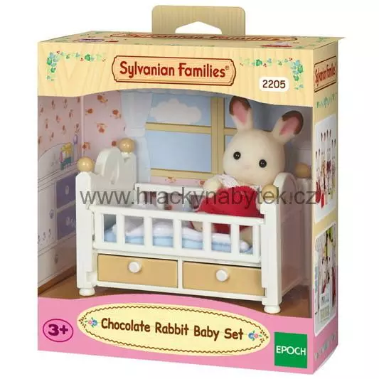 Sylvanian Families Nábytek "chocolate" králíků" - baby králík v postýlce