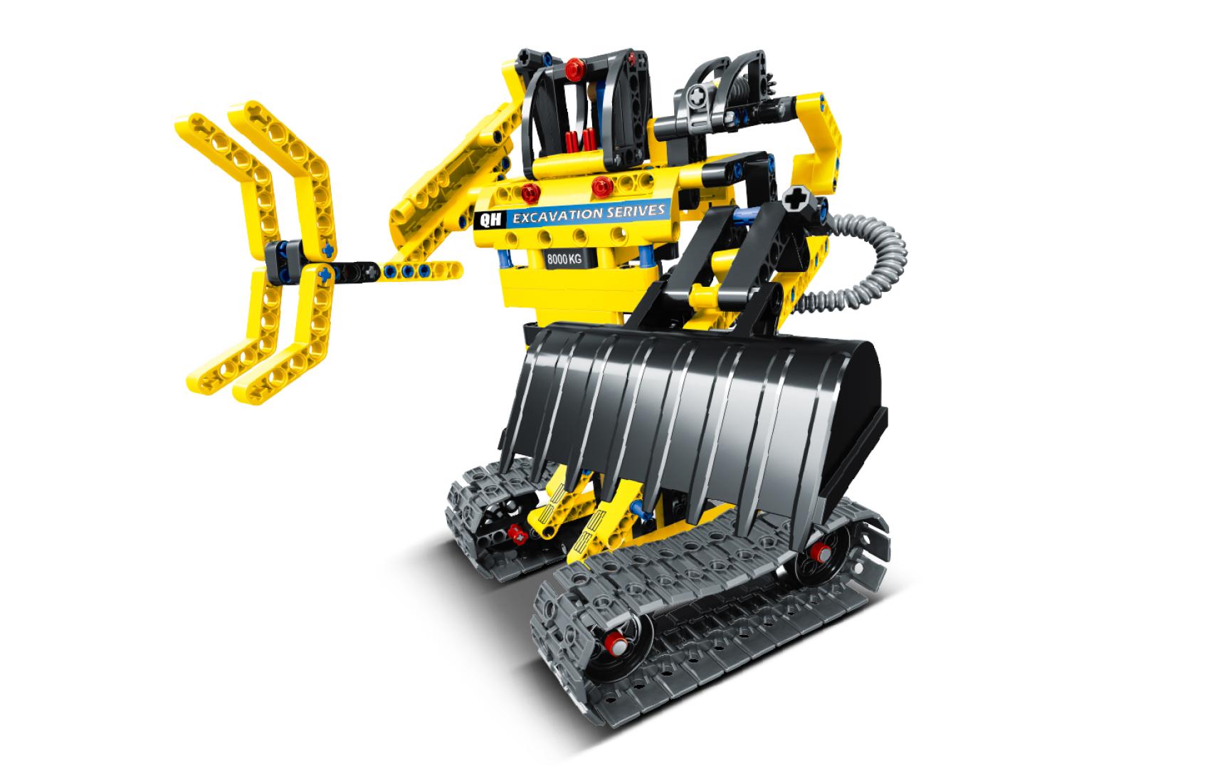 Teddies Stavebnice iM.MASTER bagr/robot 2v1 plast 342 dílků v krabici 31x23x6,5cm