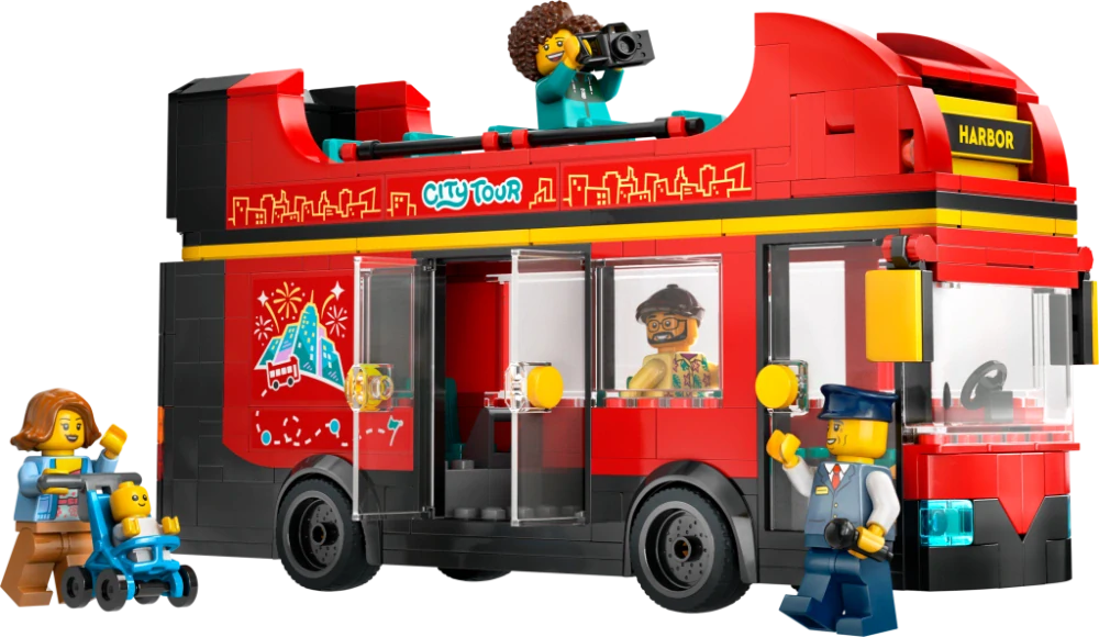LEGO® City 60407 Červený dvoupodlažní vyhlídkový autobus