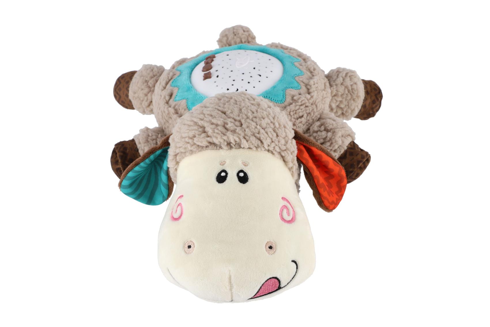 Teddies Ovečka uspávačka/usínáček projektor plyš/plast 35x22cm na baterie se zvukem,světlem v krabici 6m+