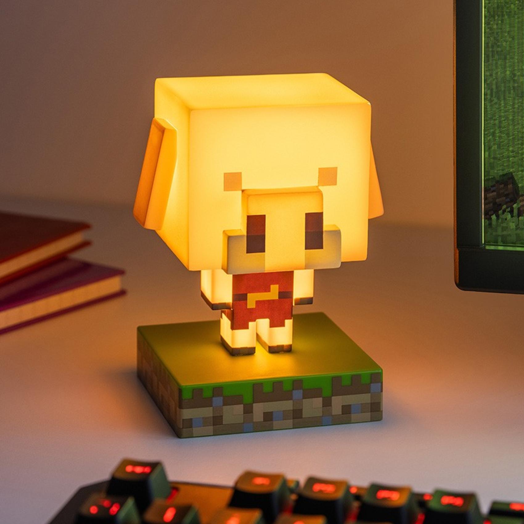 Lampička prasátko Piglin Minecraft na baterie v krabičce 10,5x14x9cm