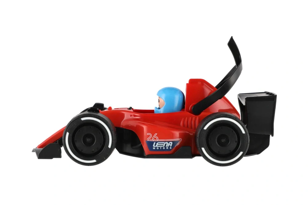 Lena Závodní vůz formule 21cm s figurkou červená v krabici 22x10,5x11cm 24m+