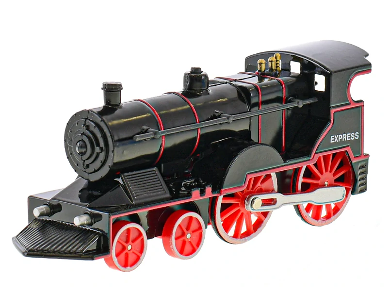 Mikro Trading 2-Play Traffic lokomotiva kov 14cm zpětný chod na baterie se světlem a zvukem v krabičce