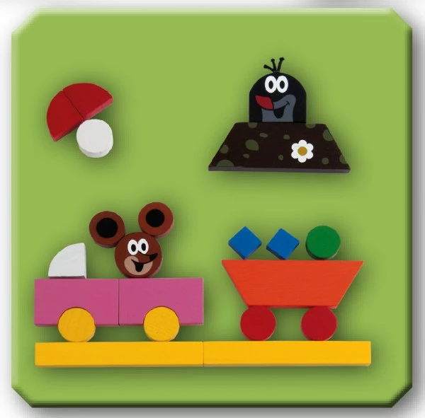 Detoa Magnetické dílky mini Krtek dřevo 27ks v krabici