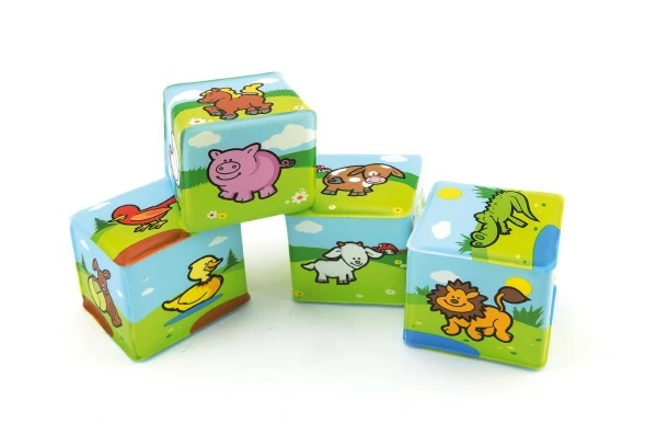 Teddies Kostka Moje první zvířátka 7 x 7 cm 4 ks v sáčku 