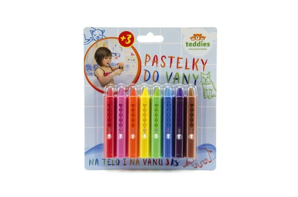 Teddies Pastelky do vany 8 ks na kartě 17 x 18,5cm
