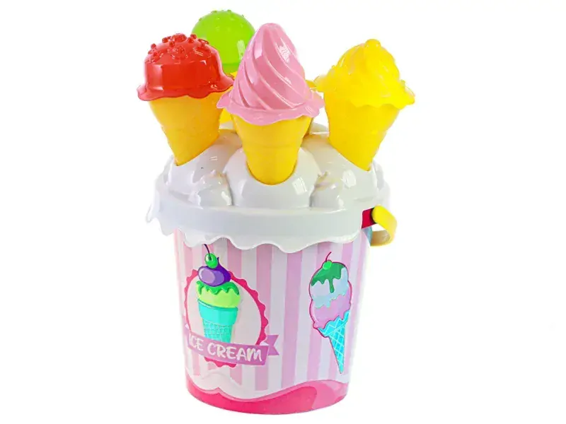 Sada na písek 27 cm zmrzlina růžová 15 ks 10m+ v síťce