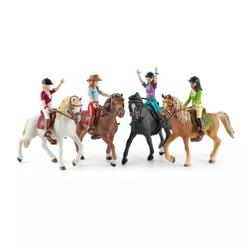 Schleich 42541 Hnědovláska Lisa s pohyblivými klouby na koni