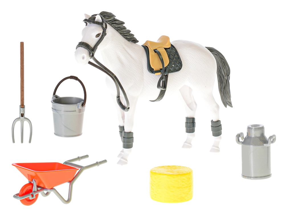 Kůň 16cm s doplňky 2barvy v krabičce