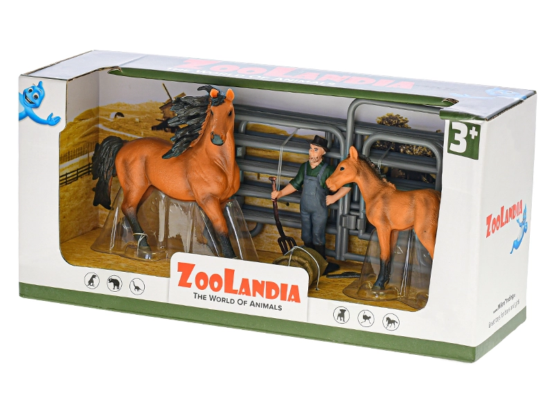 Zoolandia kůň s hříbětem a doplňky 4druhy v krabičce assort