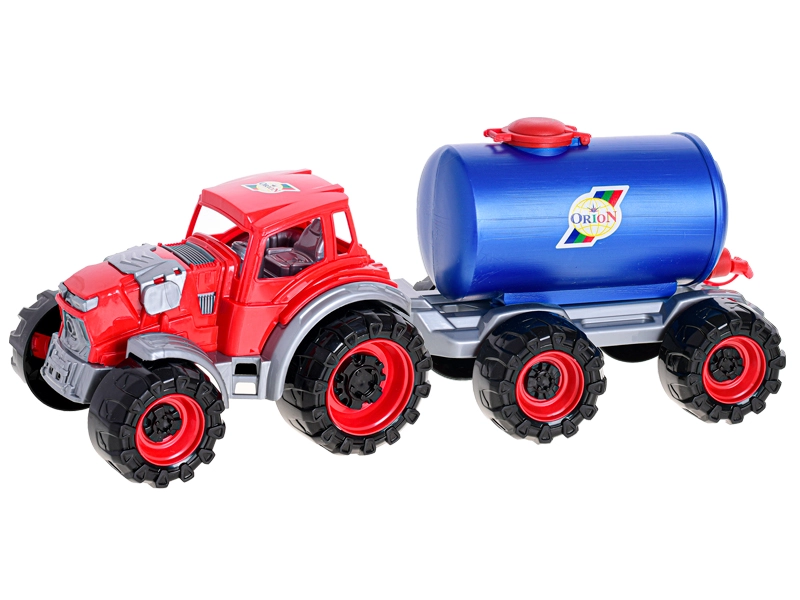 Traktor 50cm s cisternou na mléko 4barvy v síťce