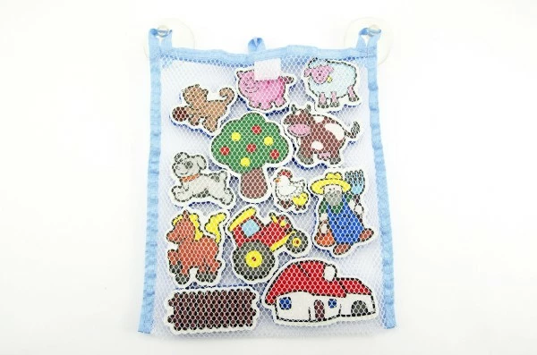 Teddies Vodolepky Moje první zvířátka farma pěnová sada se síťkou 12ks v krabici 19x27x5cm