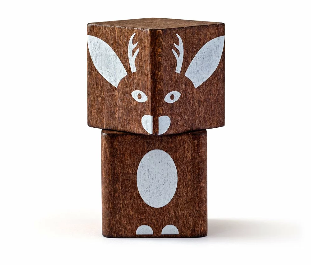 Woody Kostky barevné s potiskem 26 ks - 3,3 cm