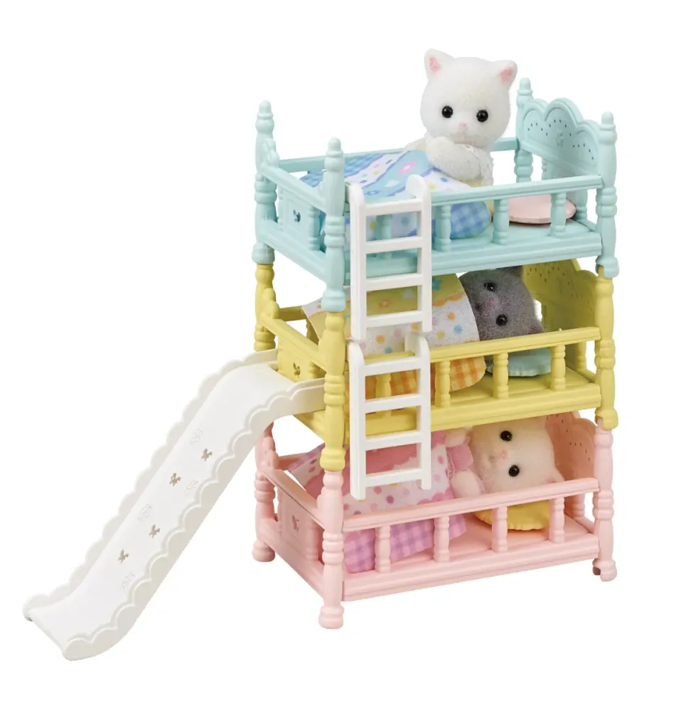 Sylvanian Families Nábytek - třípatrová postel se skluzavkou
