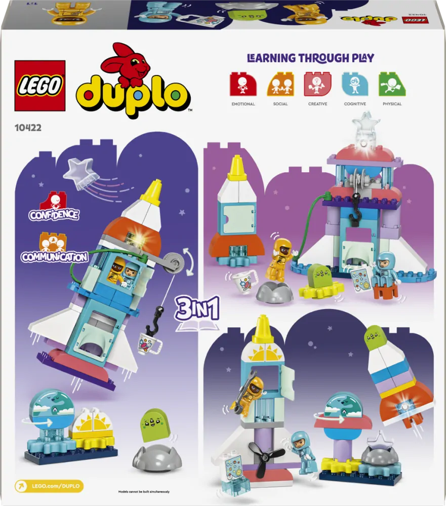 LEGO® DUPLO® 10422 Vesmírné dobrodružství s raketoplánem 3 v 1