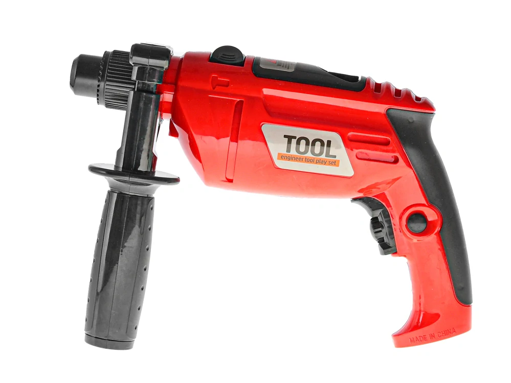 Vrtačka 22cm červená na baterie s doplňky v krabičce