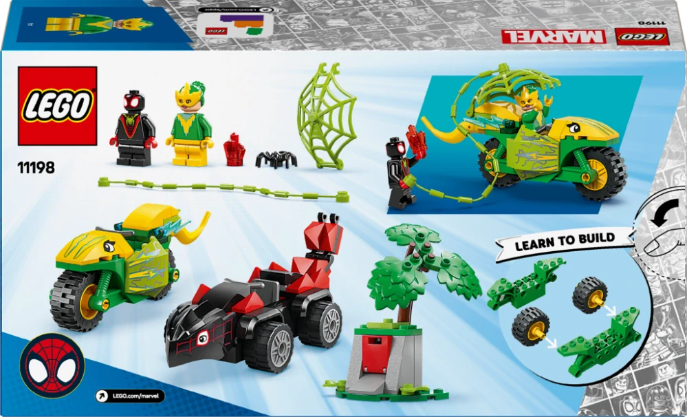 LEGO® Marvel Spidey a jeho úžasní přátelé 11198 Spin, Electro a honička s dinosauřím vozidlem