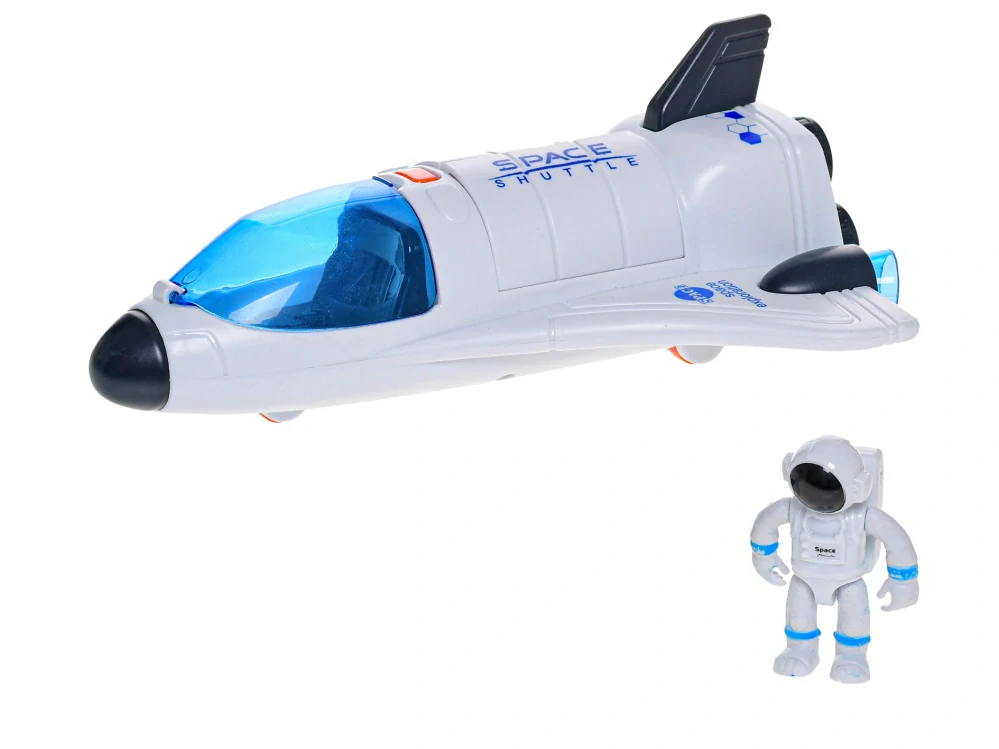 Mikro Trading Space raketoplán 20cm volný chod na baterie se světlem a zvukem + astronaut 6cm v krabičce