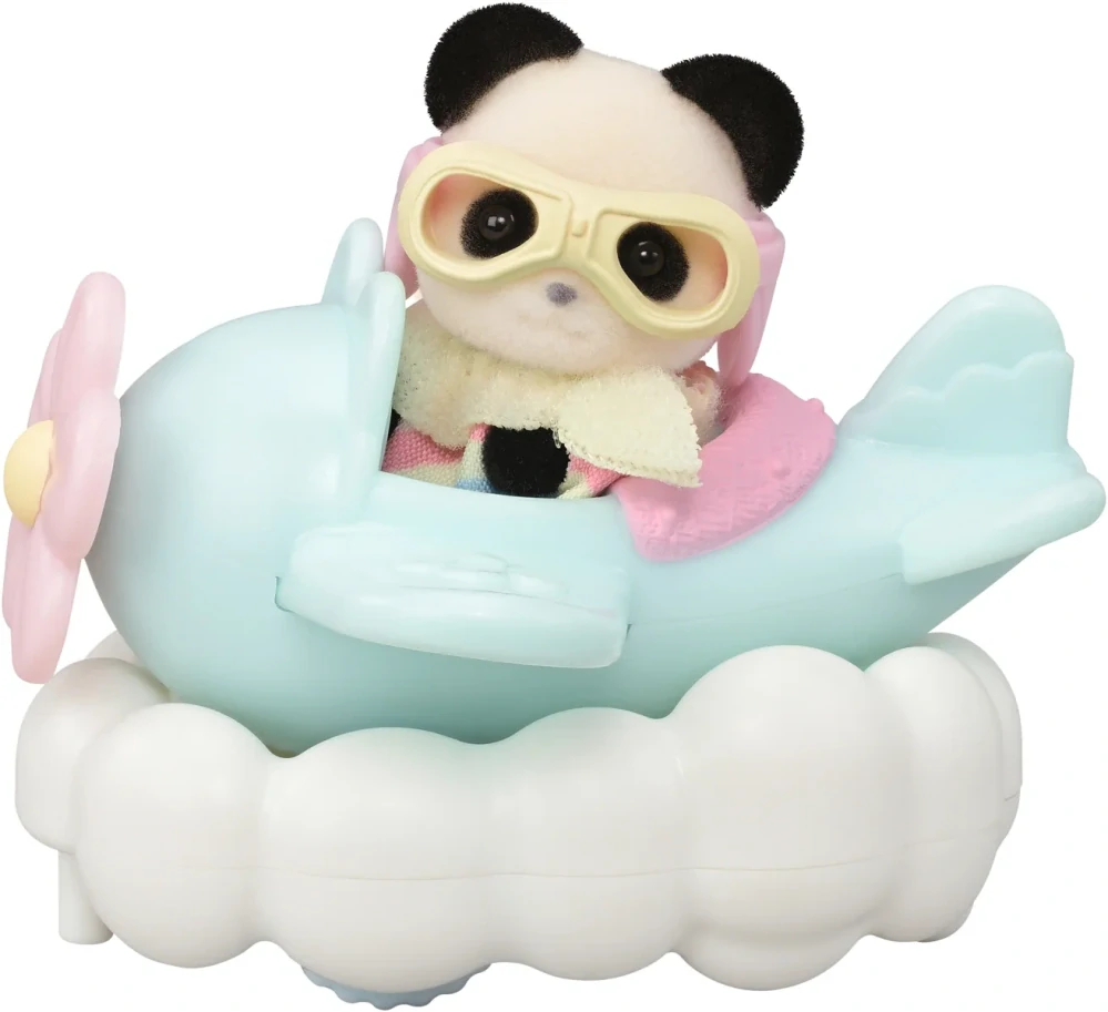Sylvanian Families Letadlo, vláček a baby figurky v zábavném parku