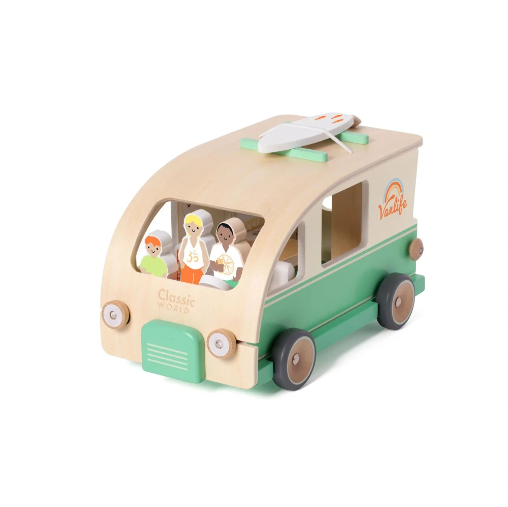 Teddies Obytný vůz vkládačka dřevěný v krabici 26x16x15cm