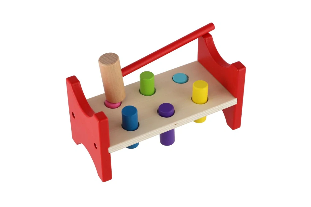 Teddies Zatloukačka s kladívkem dřevo v krabici 20x10x9,5cm