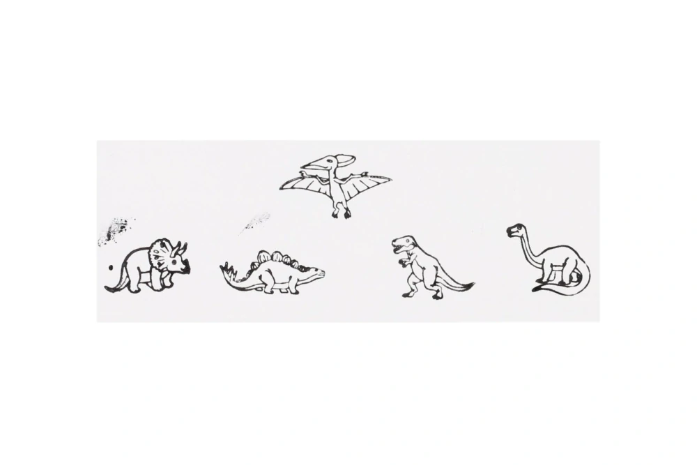Teddies Razítka dřevěná 5+1 s poduškou dinosauři 3x3cm na kartě