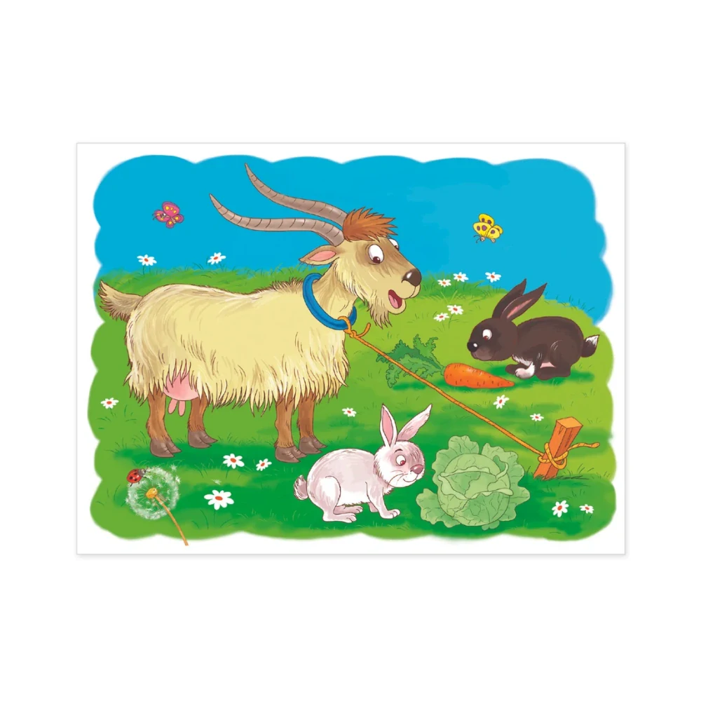 Dino Kubus Dřevěné kostky Na farmě – 12 kostek